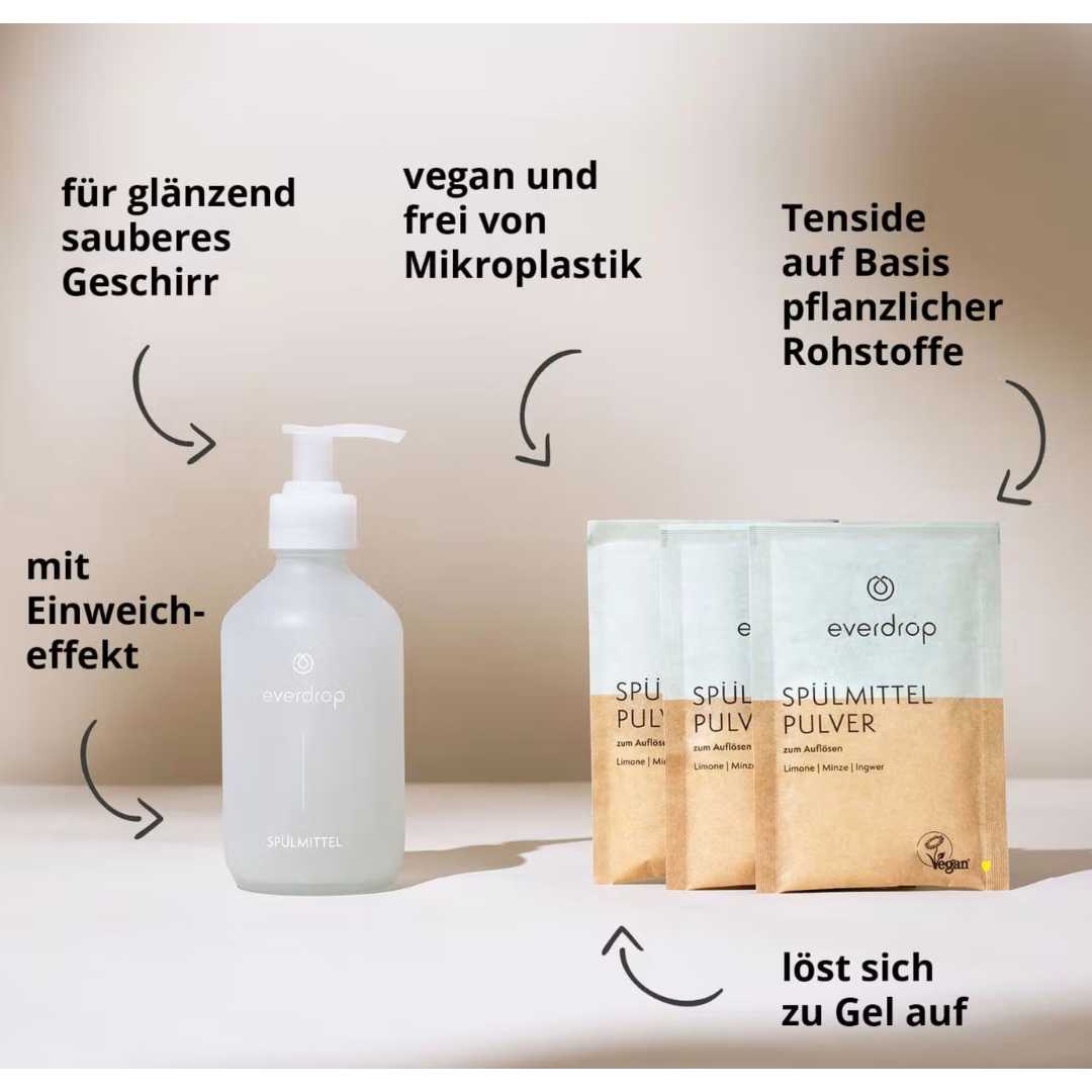 everdrop spuelmittel pulver reiniger tabs vegan zerowaste