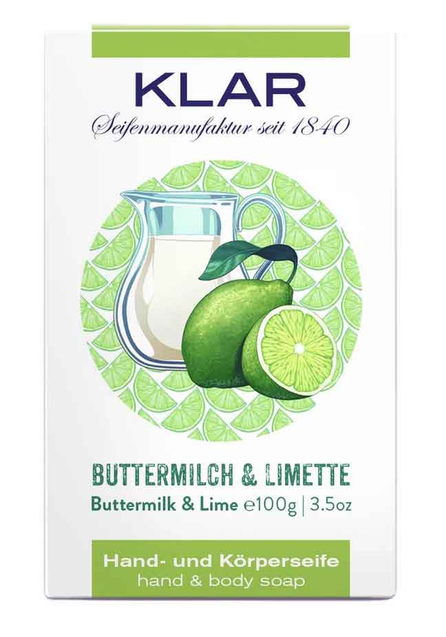 klar-seife-buttermilch-2-limette-vegan-plastikfrei-palmoelfrei