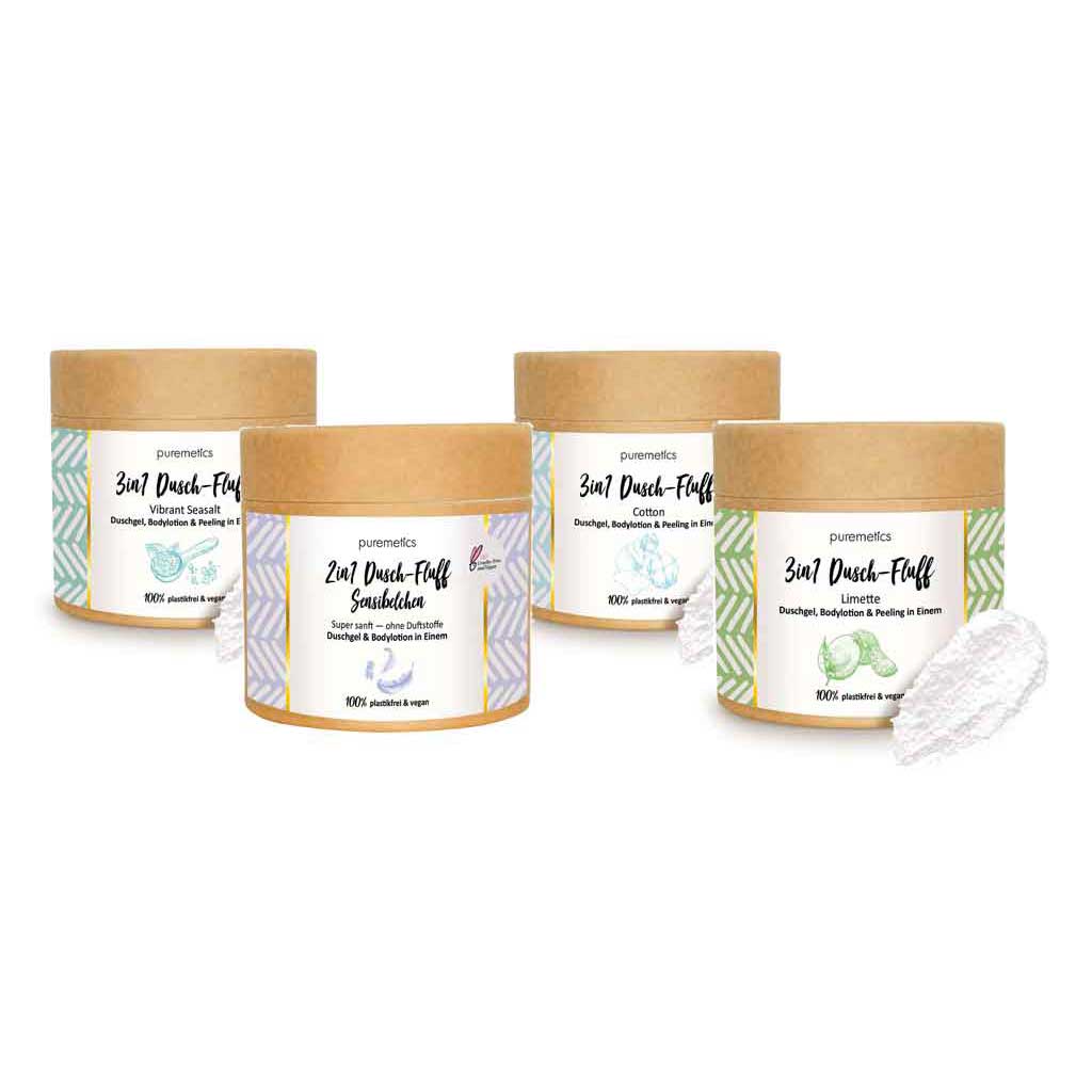puremtics dusch fluff nachhaltig vegan